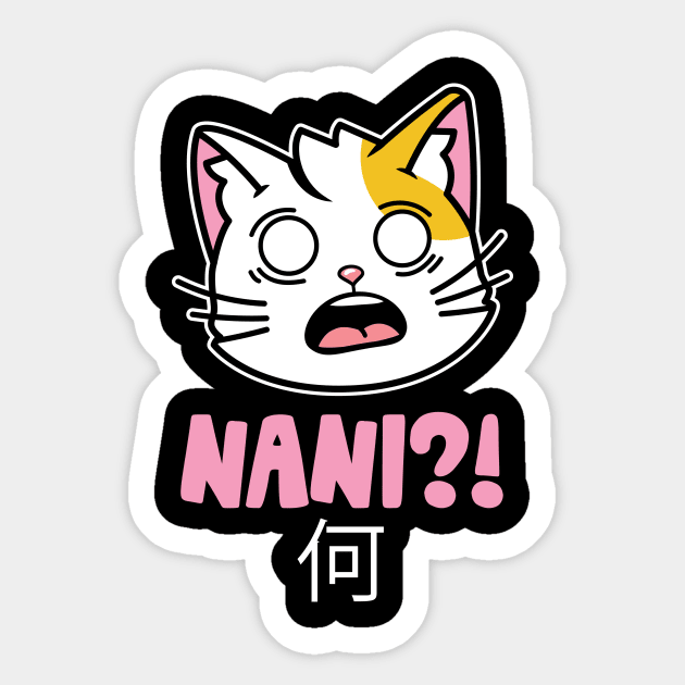 Nani What Japanese Cat Sticker by The WYLD Tribe